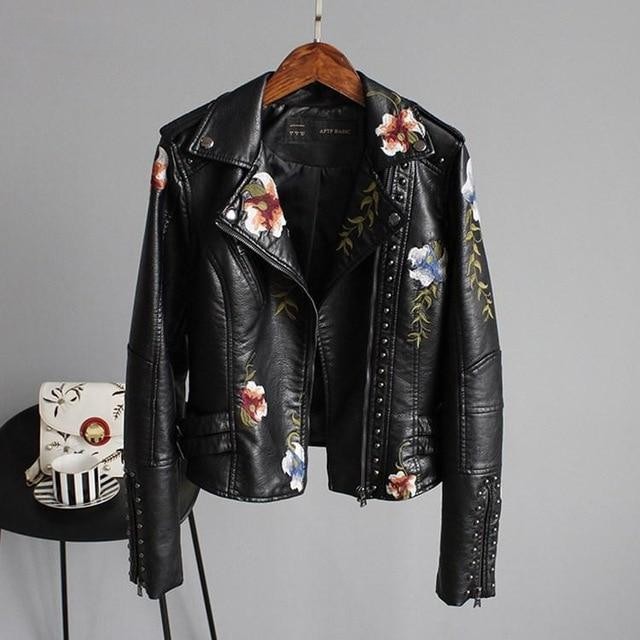 Jasmine - Veste vintage brodée à manches courtes