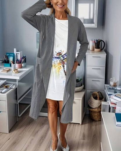 Veste longue en tricot pour femmes