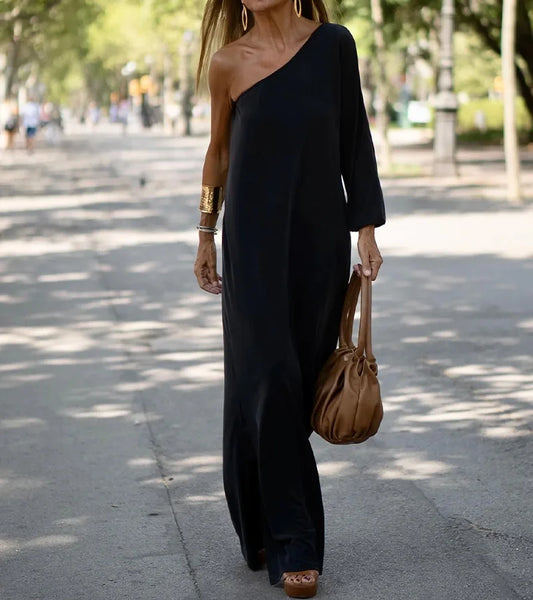 Felicity - Robe longue souple à épaules découvertes