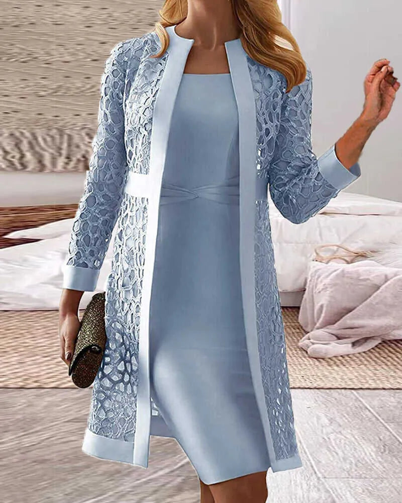 Lucy - Ensemble deux pièces - robe cardigan en dentelle pour femme