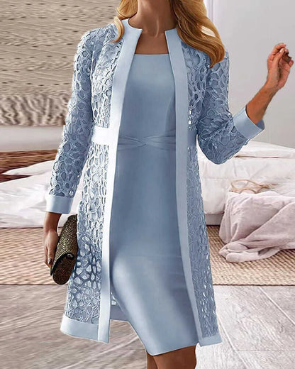 Lucy - Ensemble deux pièces - robe cardigan en dentelle pour femme