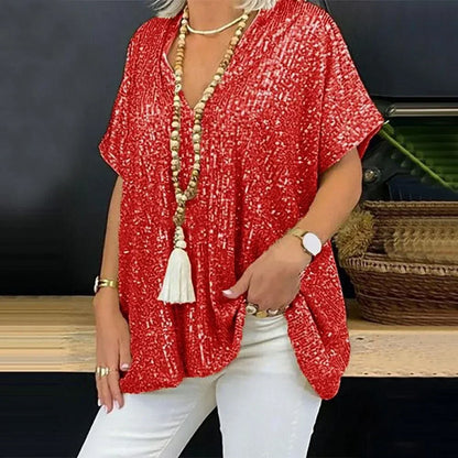 Wendy Bloes | Blouse à paillettes à col V