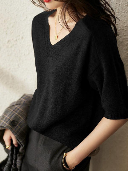 Alison | pull en tricot cachemire col V
