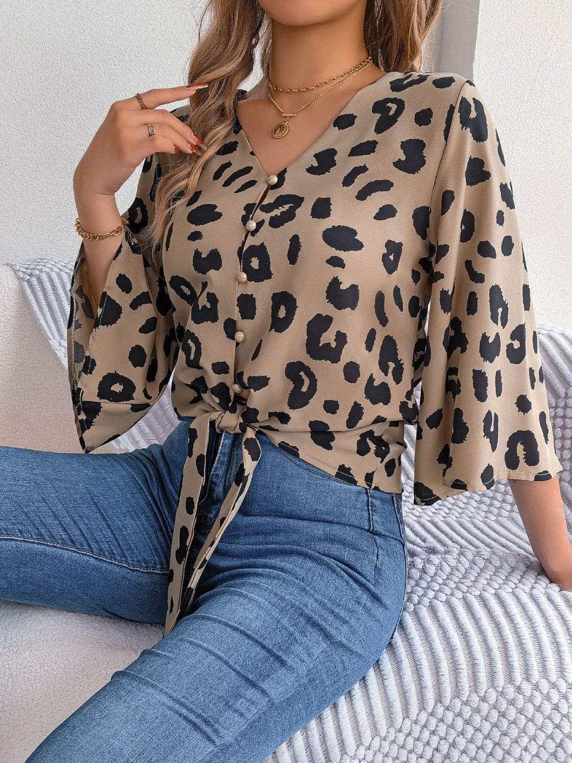 Chemisier pour femmes à imprimé animalier