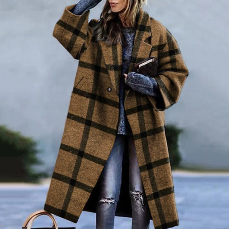 Manteau élégant en laine chaude