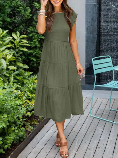 Stella - Robes midi à manches courtes pour femmes