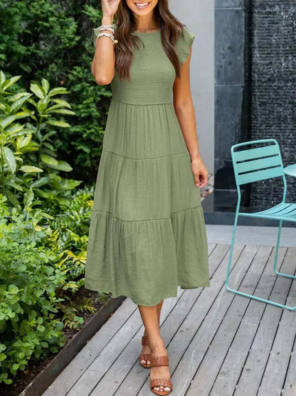Stella - Robes midi à manches courtes pour femmes