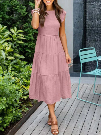 Stella - Robes midi à manches courtes pour femmes