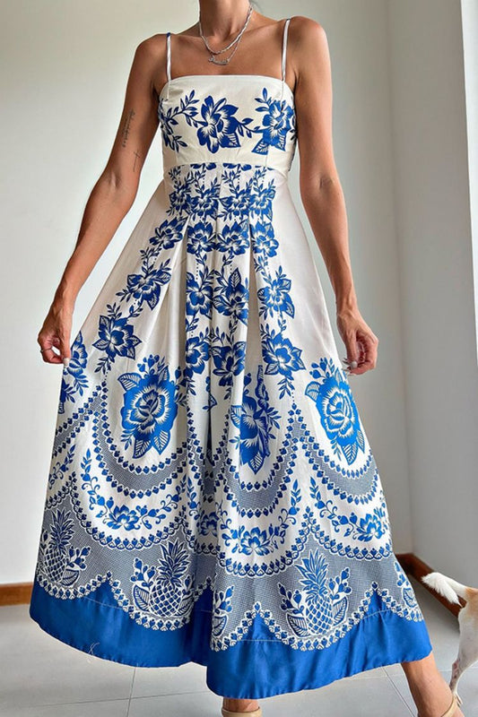 Maribel® | Robe midi en céramique bleue