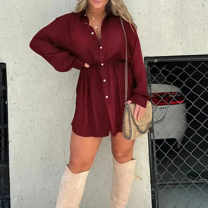Marcelina - Robe romper à manches longues