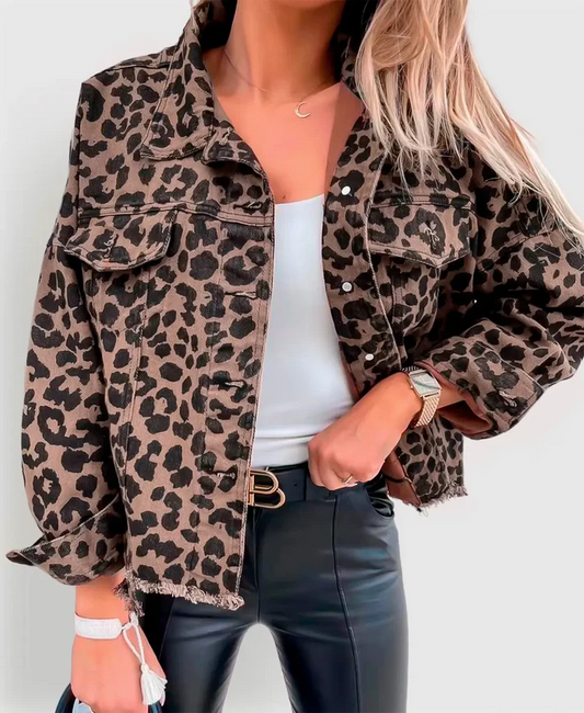 Superbe veste à imprimé léopard