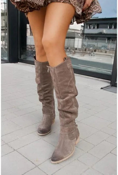 Bottes tendance et de soutien avec fermeture éclair et talon