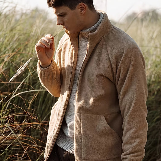 Lars | Manteau d'hiver chaud en polaire de couleur unie