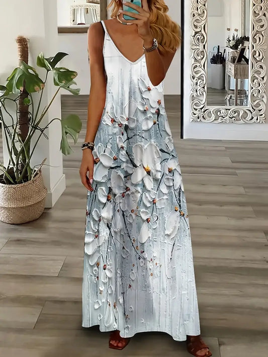 Ariel - Robe à imprimé floral avec bretelles spaghetti