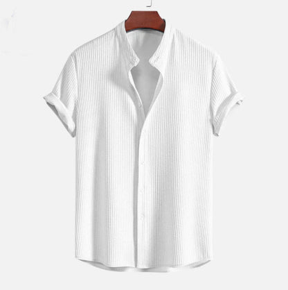 Noble™ - Chemise col montant côtelé, coupe musclée
