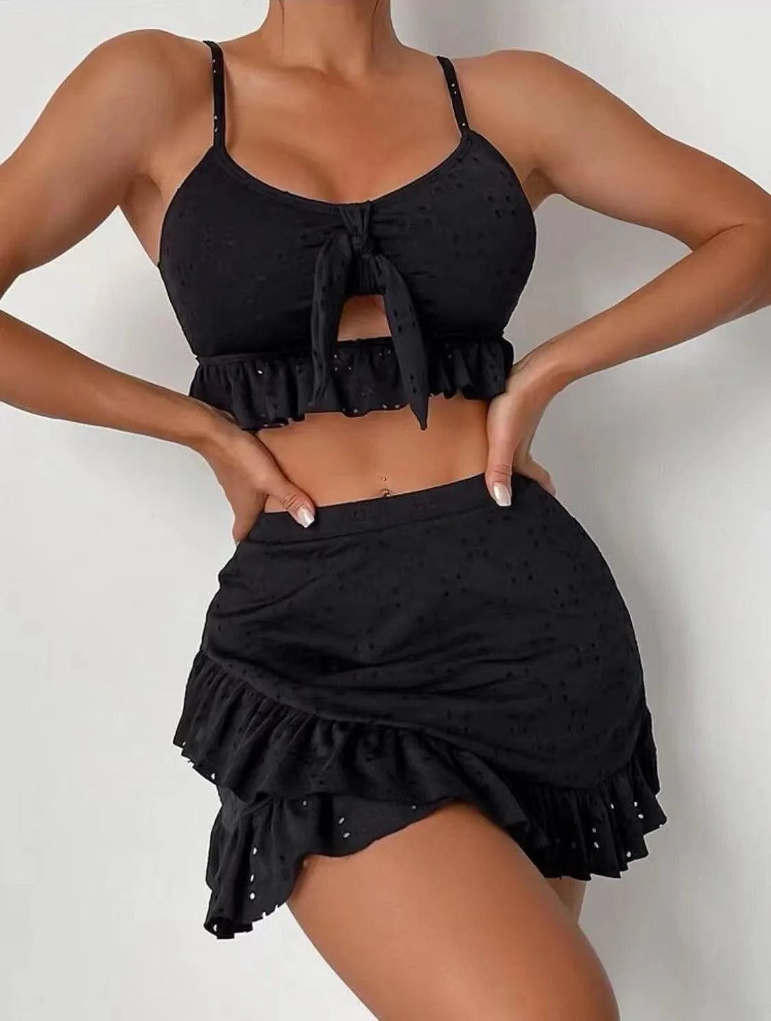 Maillot de bain pour femme - Regine Collection - Volants, polyester, confortable - Parfait pour le printemps et l'été