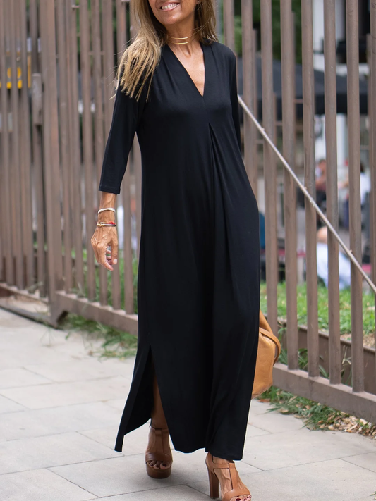 Journee - Robe décontractée simple et confortable avec encolure en V