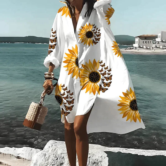 Armina -Knielong robe à imprimé unique