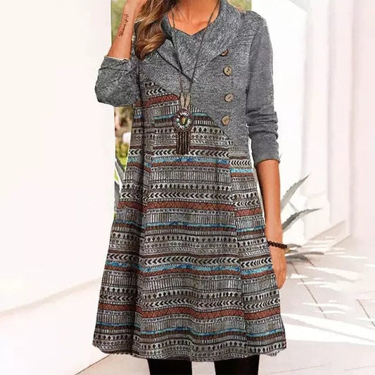 - Robe patchwork décontractée