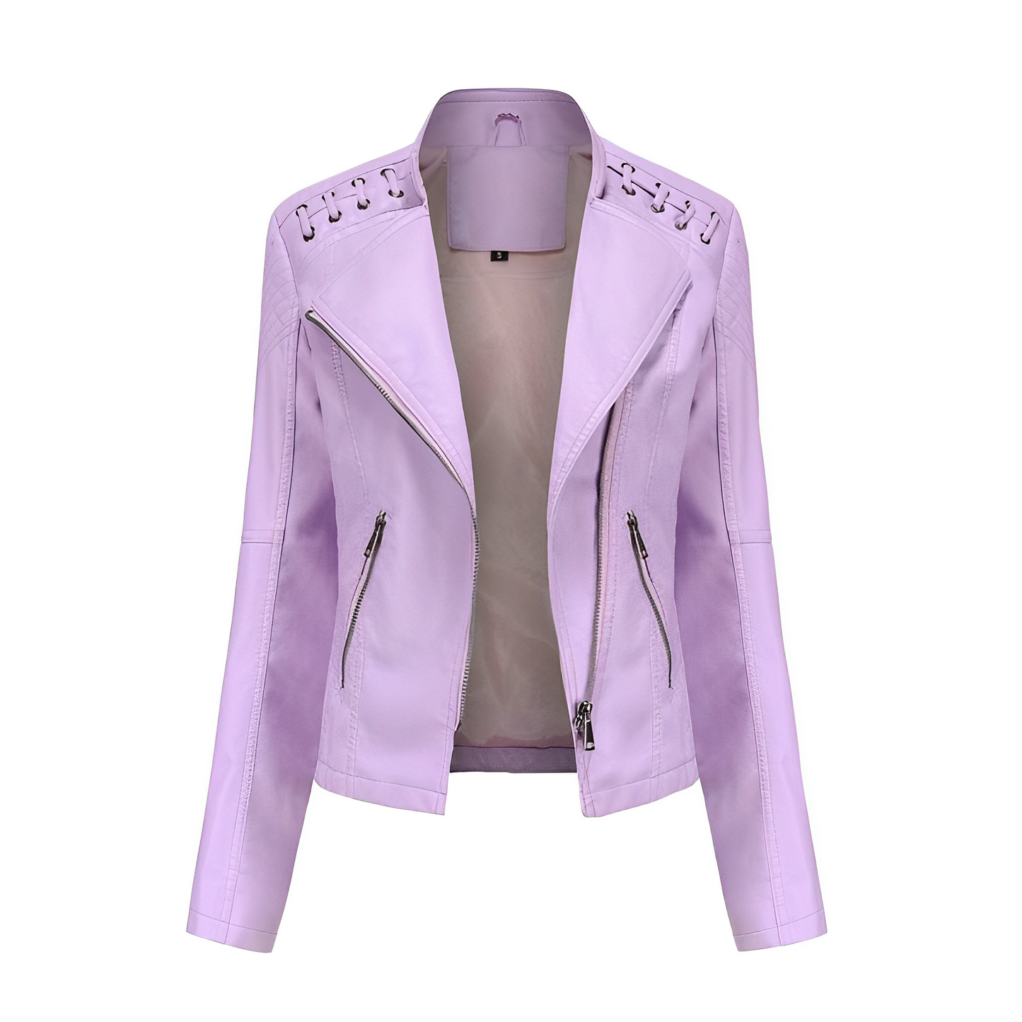 Veste en cuir PU avec fermeture éclair