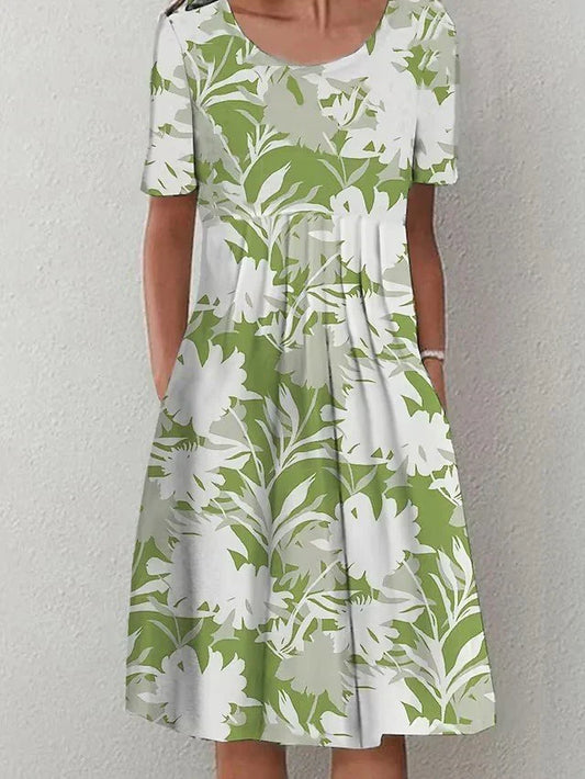 Robe décontractée en coton à fleurs