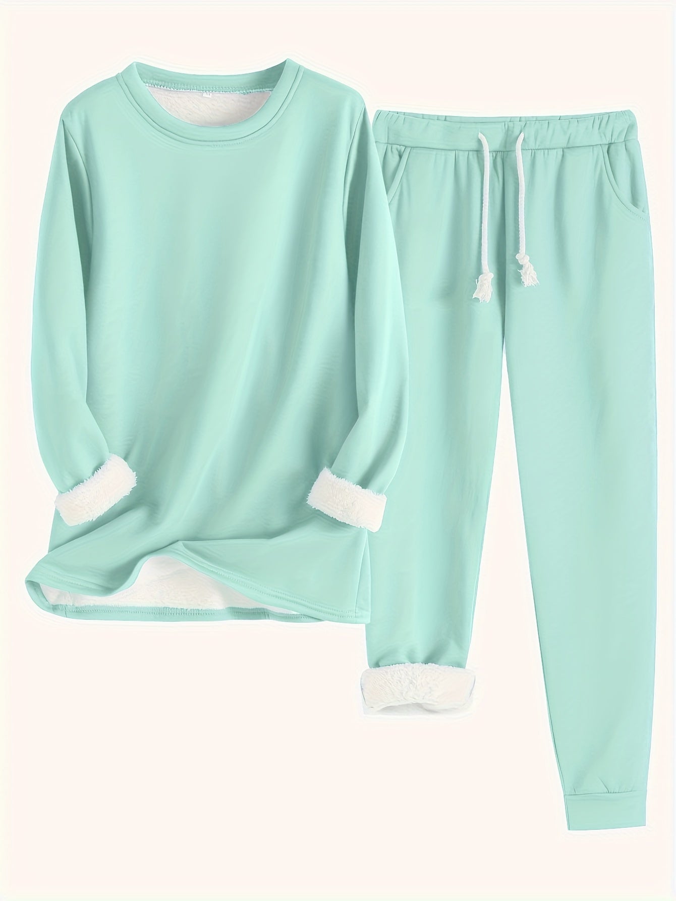 Isla | Ensemble thermique uni avec pull et survêtement