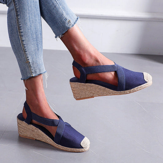 Noa | Espadrilles avec semelle en paille tressée