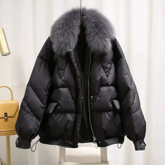 Veste polaire pour femmes avec col en fourrure