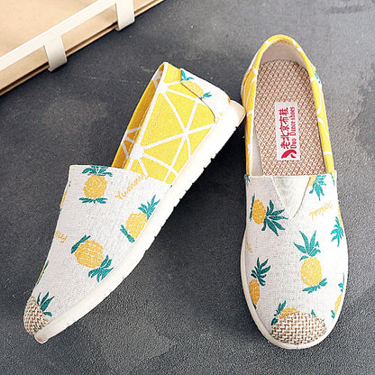 Loïs | Espadrilles plates en toile avec imprimé bohème
