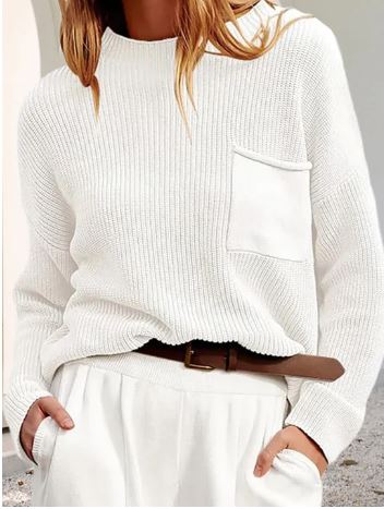 Rina - Pull d'Hiver Stylé avec Poche pour Femmes
