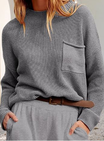 Rina - Pull d'Hiver Stylé avec Poche pour Femmes