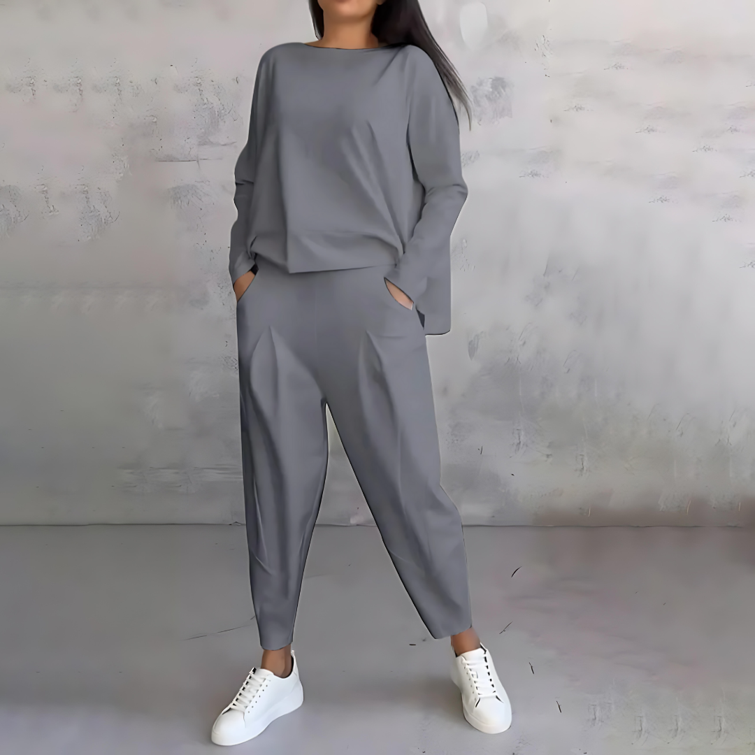Mila - Ensemble confortable 2 pièces noir pour femme