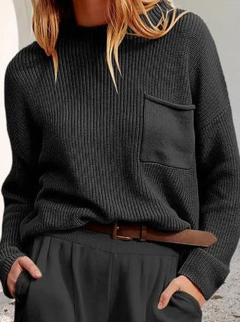 Rina - Pull d'Hiver Stylé avec Poche pour Femmes