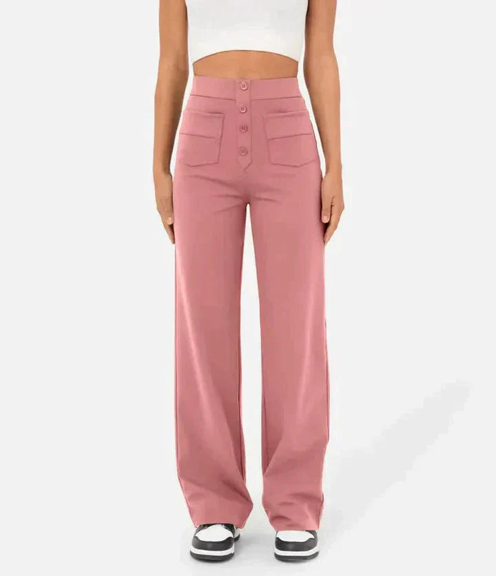 Amabel - Pantalon taille haute en stretch