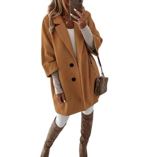 Eliana - élégant manteau souple à double boutonnage