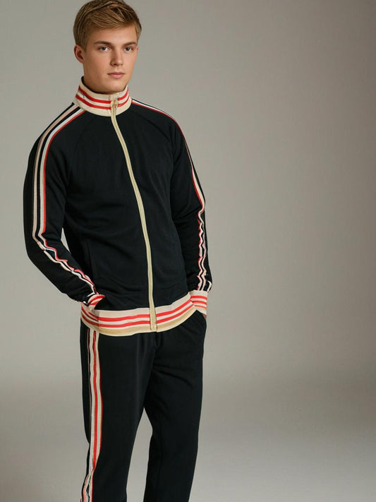 Ensemble de survêtements et pantalons de sport rayés pour hommes