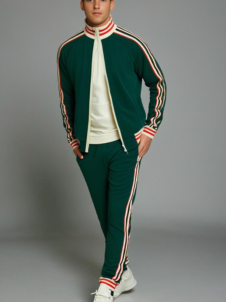 Ensemble de survêtements et pantalons de sport rayés pour hommes