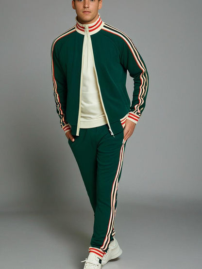 Ensemble de survêtements et pantalons de sport rayés pour hommes