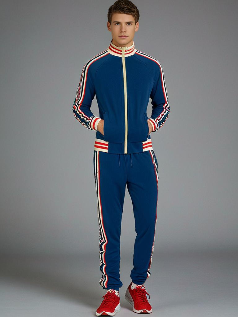Ensemble de survêtements et pantalons de sport rayés pour hommes