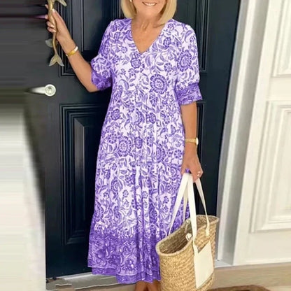 Robe boho élégante avec décolleté en V