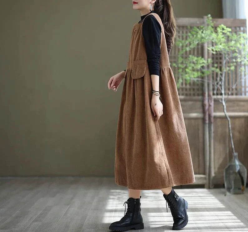Caroline - Robe rétro en maille côtelée