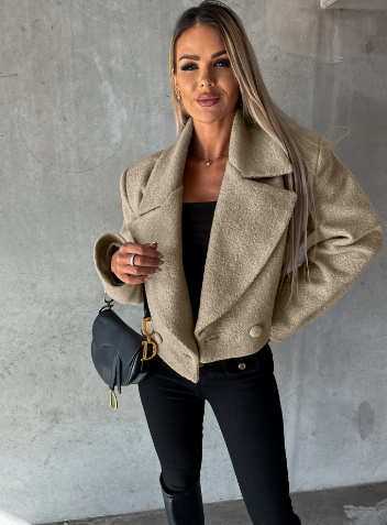 Jessica - Manteau Long à Boutons avec Poches