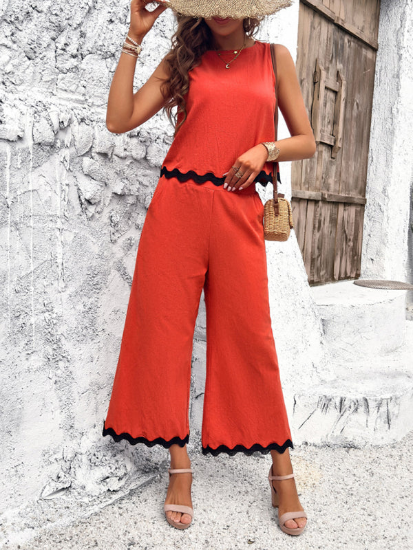 Combinaison gilet pantalon sanglé pour femmes, nouveau tempérament décontracté