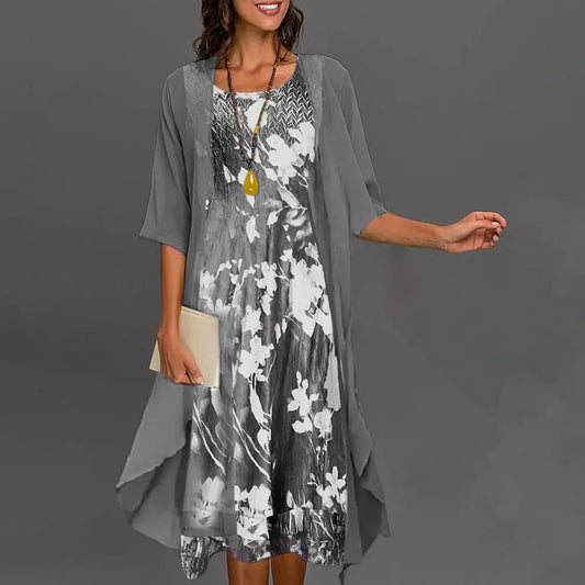 Robe d'été vintage à imprimé floral et élégance décontractée