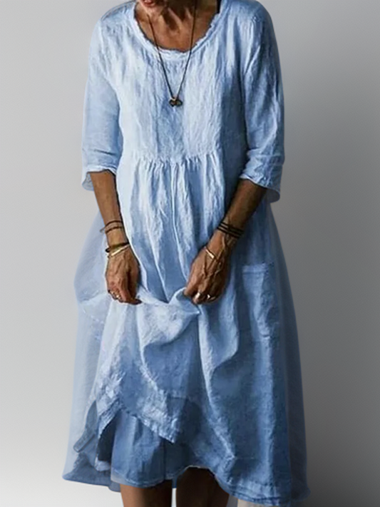 Robe Caroline Maksi à large encolure ronde