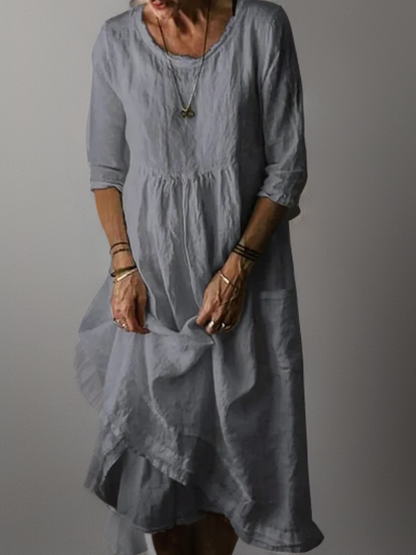 Robe Caroline Maksi à large encolure ronde
