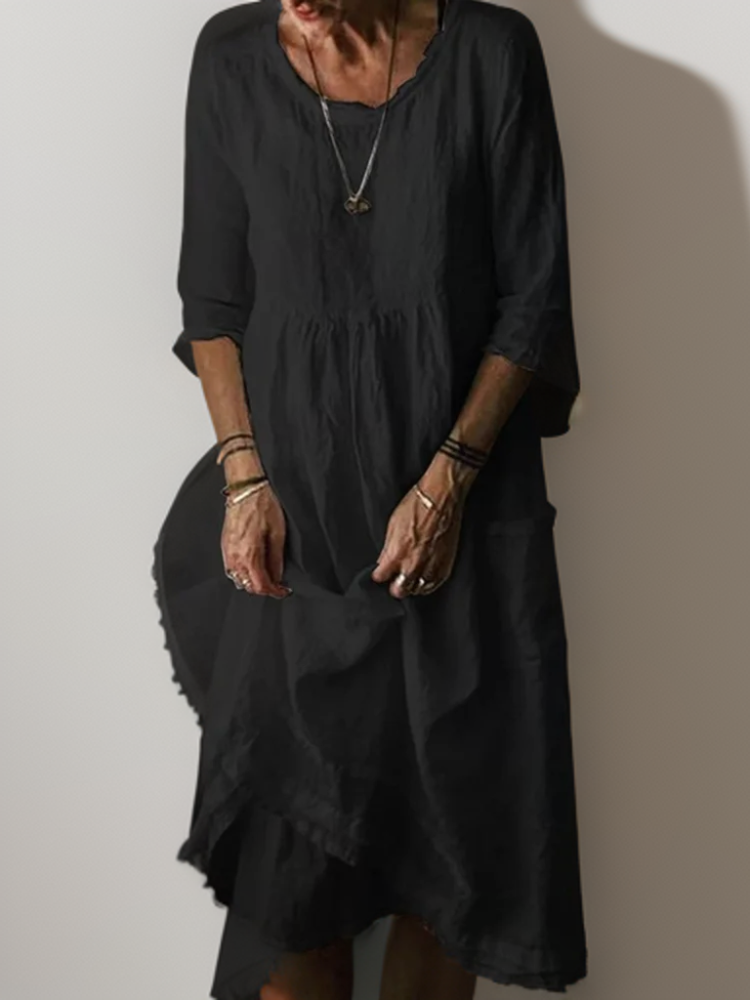 Robe Caroline Maksi à large encolure ronde