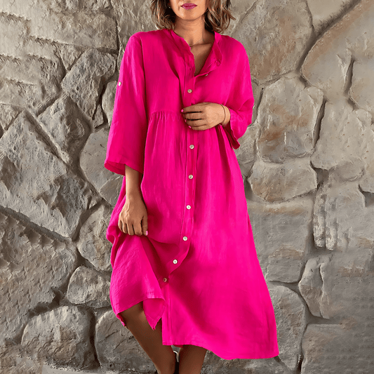 Alice - Robe d'été grande taille - décontractée avec boutons