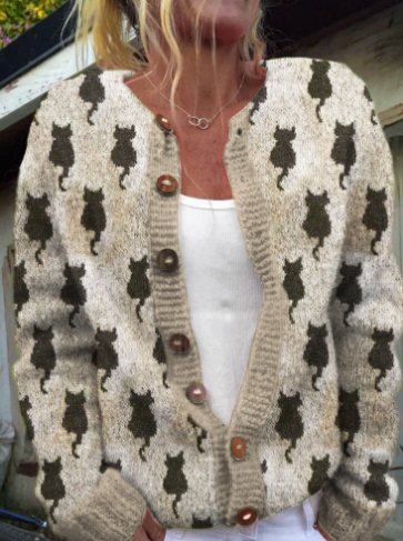 Cardigan pour femmes avec motif de chien amusant : plaisir et chaleur dans votre garde-robe