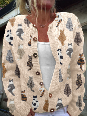Cardigan pour femmes avec motif de chien amusant : plaisir et chaleur dans votre garde-robe